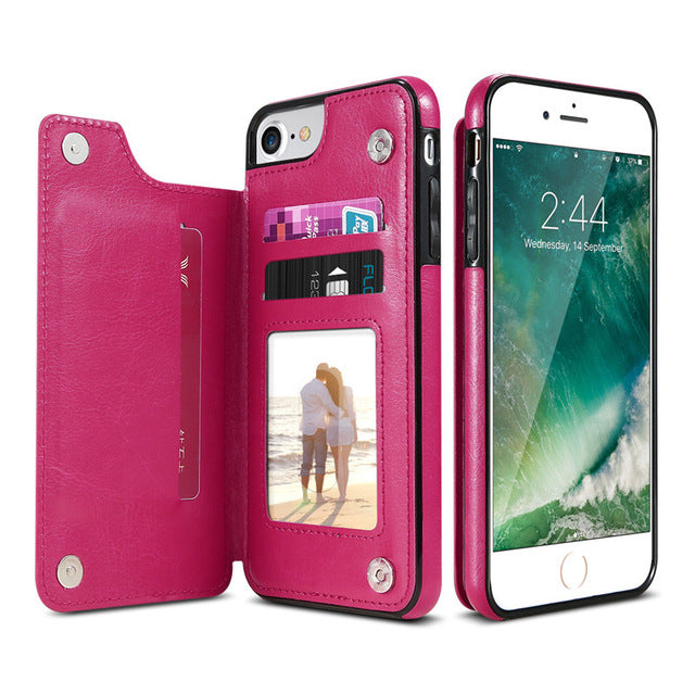 Leather Wallet Phone Case – Card Slots & Slim Folio Design