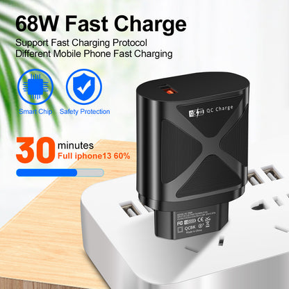 68W Super Fast Charger – Universal Mobile Phone Fast Charging Adapter