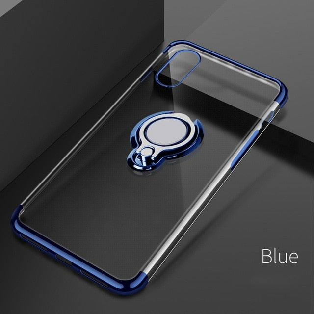 Clear Grip Phone Case – Magnetic Ring Stand & Slim Protection