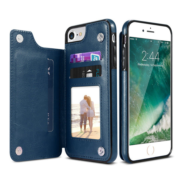 Leather Wallet Phone Case – Card Slots & Slim Folio Design