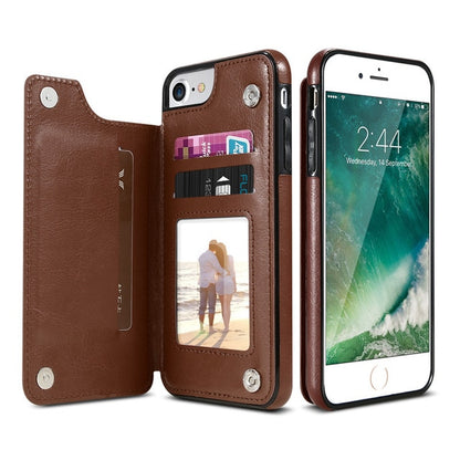 Leather Wallet Phone Case – Card Slots & Slim Folio Design