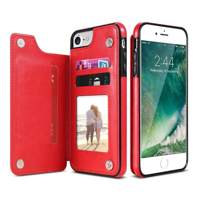 Leather Wallet Phone Case – Card Slots & Slim Folio Design