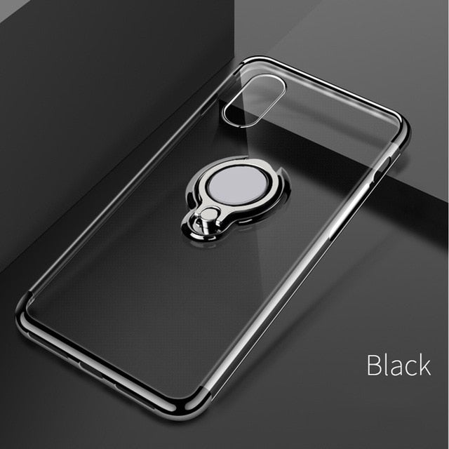 Clear Grip Phone Case – Magnetic Ring Stand & Slim Protection