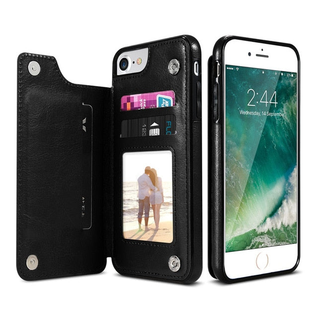 Leather Wallet Phone Case – Card Slots & Slim Folio Design